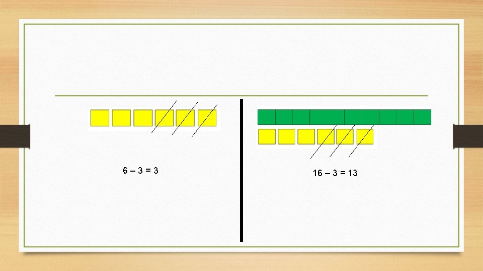 6– 3=3 16 – 3 = 13 