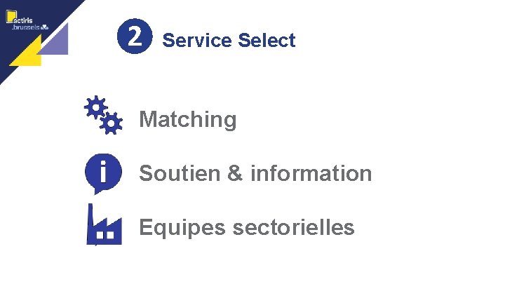 ❷ Service Select Matching Soutien & information Equipes sectorielles 4 