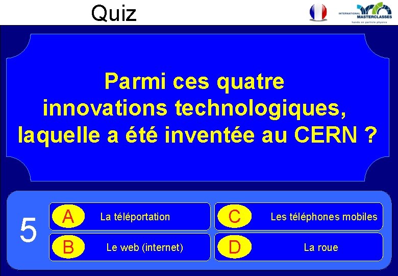 Quiz Parmi ces quatre innovations technologiques, laquelle a été inventée au CERN ? 5