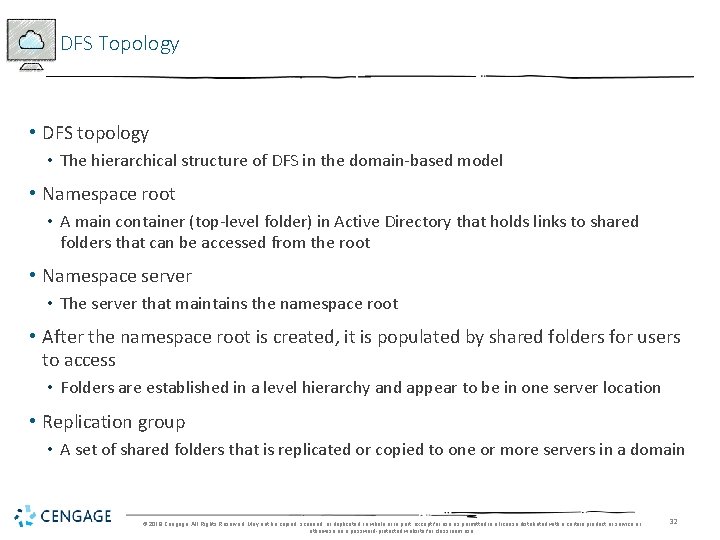 DFS Topology • DFS topology • The hierarchical structure of DFS in the domain-based