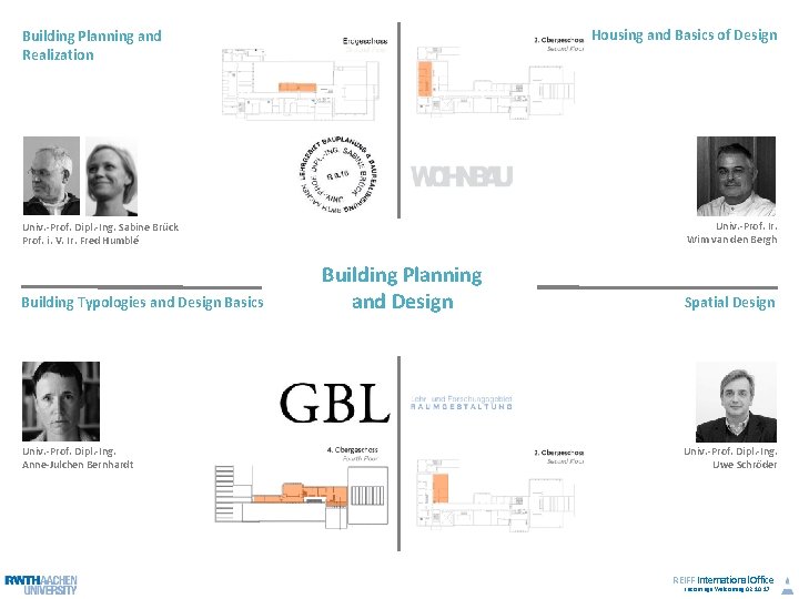 Housing and Basics of Design Building Planning and Realization Univ. -Prof. Ir. Wim van