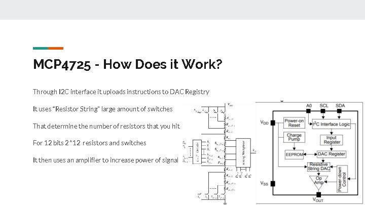 MCP 4725 - How Does it Work? Through I 2 C interface it uploads