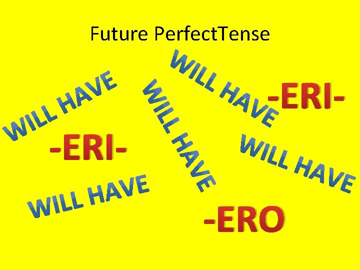 Future Perfect. Tense -ERI-ERO 