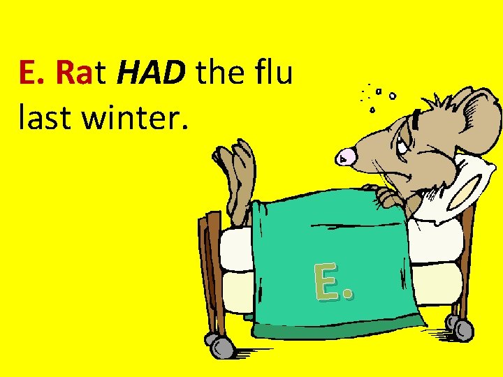 E. Rat HAD the flu last winter. E. 