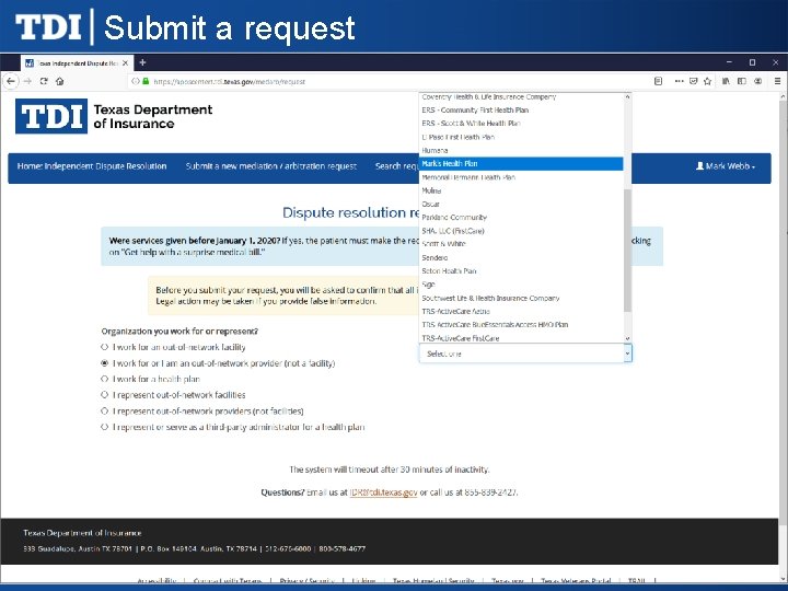 Submit a request 