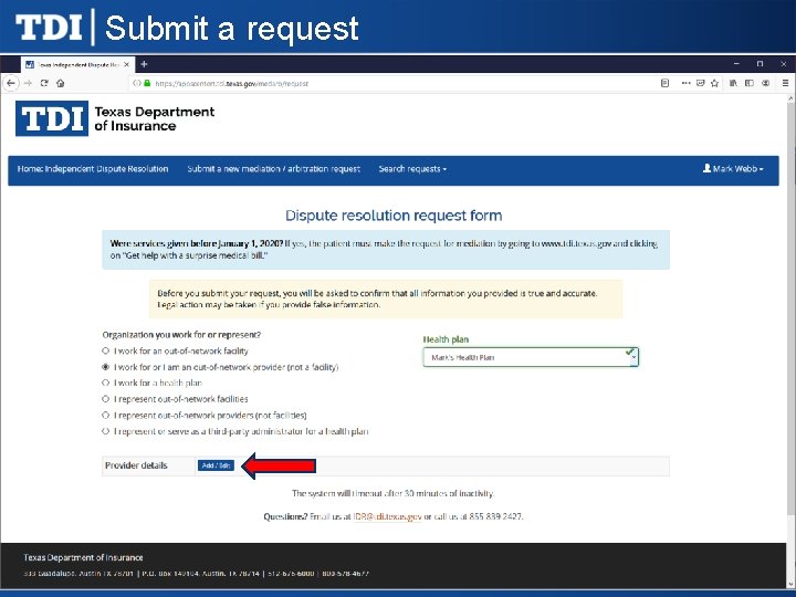 Submit a request 