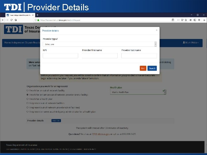 Provider Details 