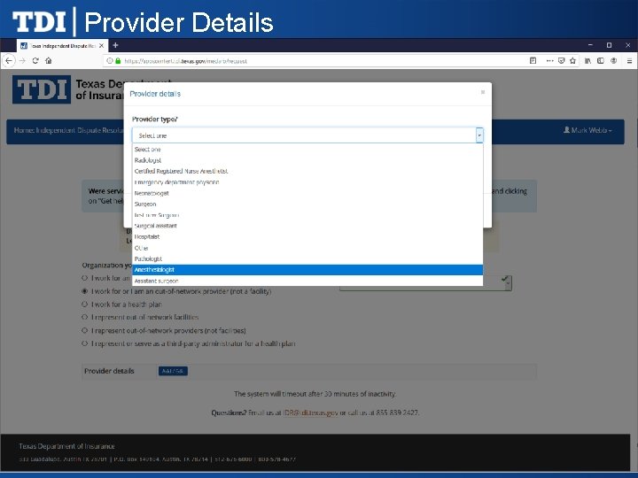 Provider Details 