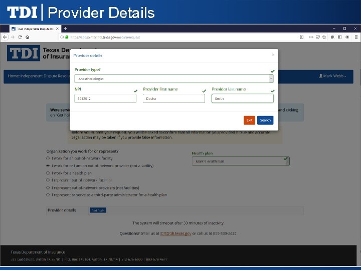 Provider Details 