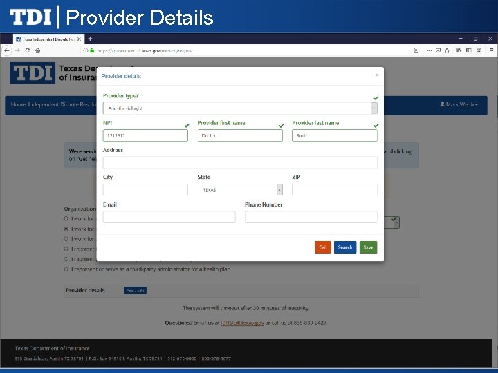 Provider Details 