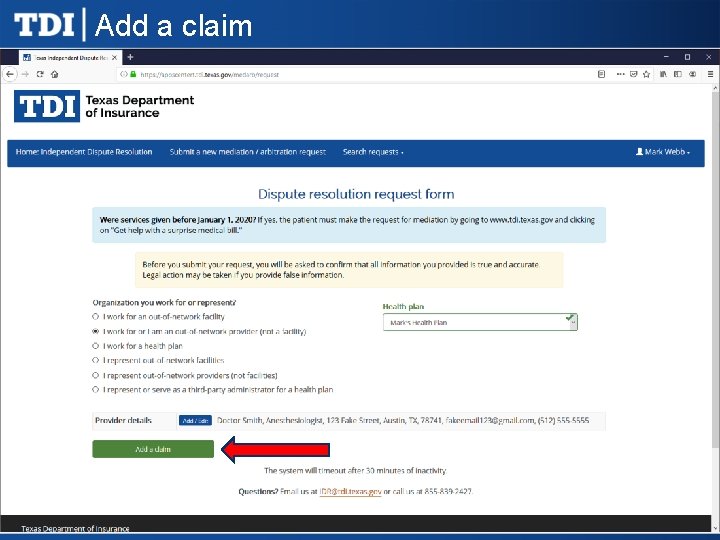 Add a claim 
