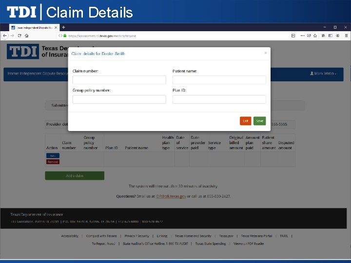 Claim Details 