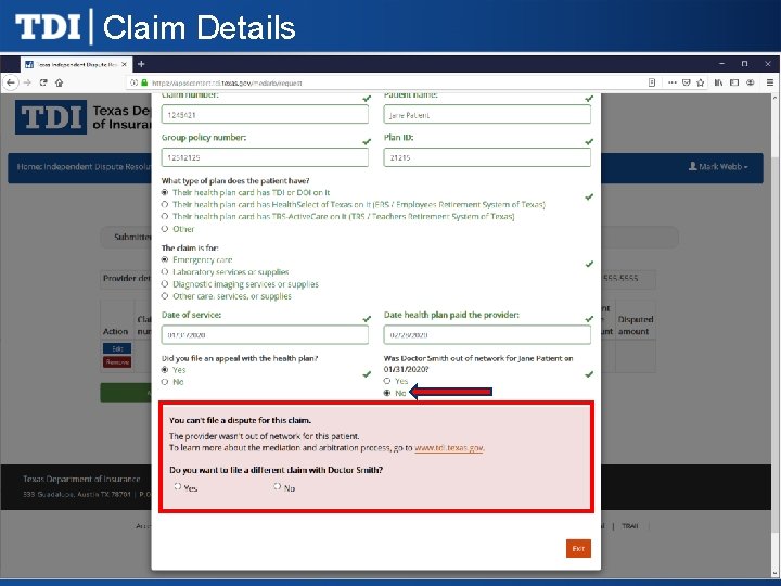 Claim Details 
