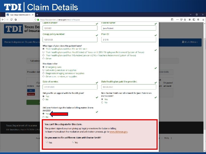 Claim Details 