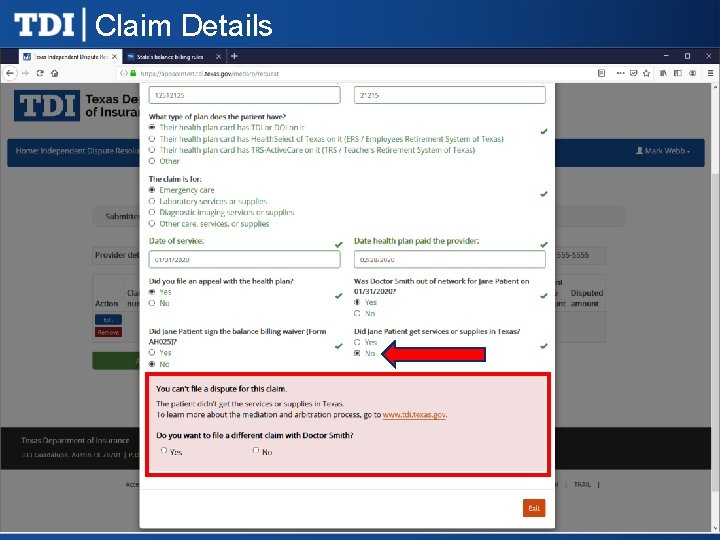 Claim Details 