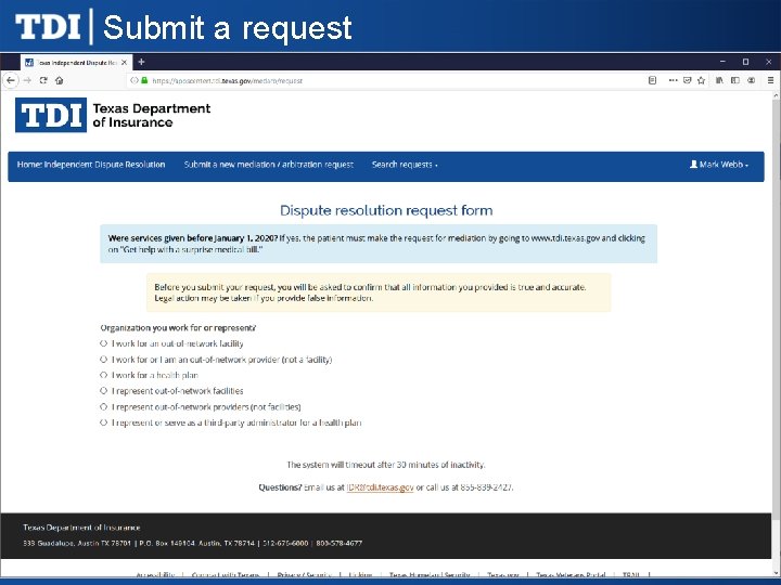 Submit a request 