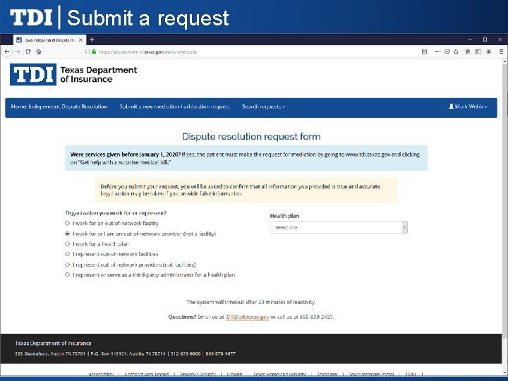 Submit a request 