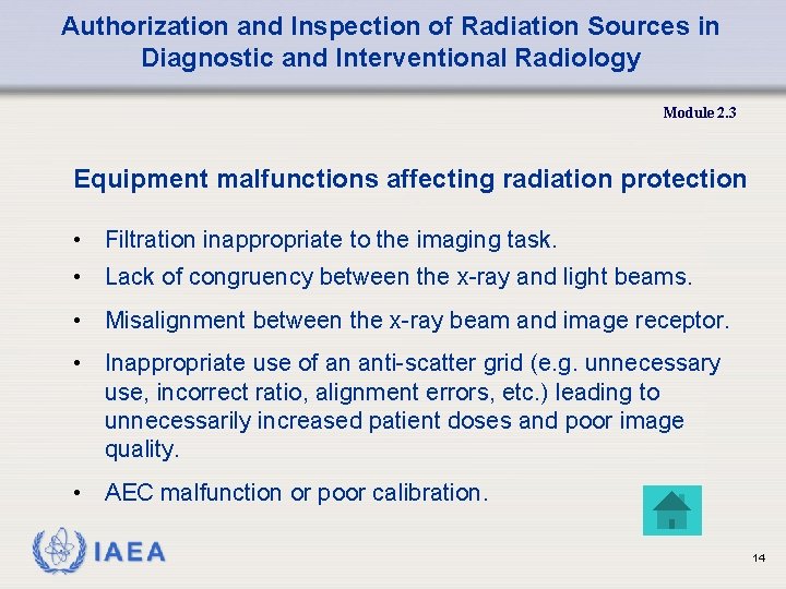 Authorization and Inspection of Radiation Sources in Diagnostic and Interventional Radiology Module 2. 3