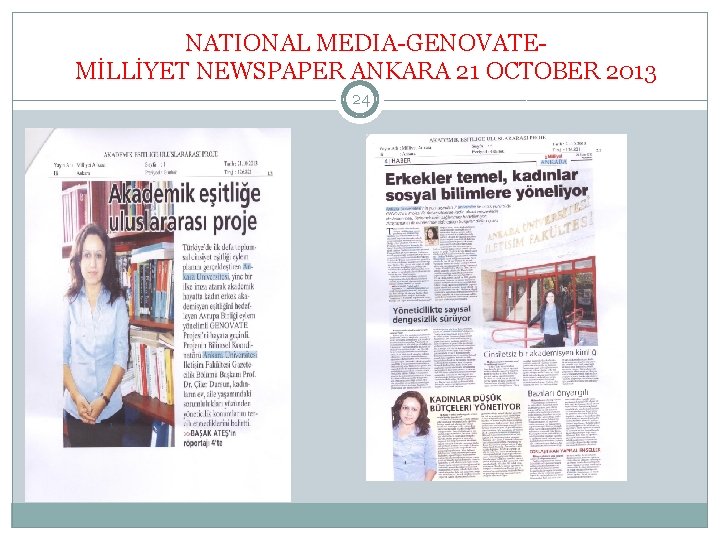 NATIONAL MEDIA-GENOVATEMİLLİYET NEWSPAPER ANKARA 21 OCTOBER 2013 24 