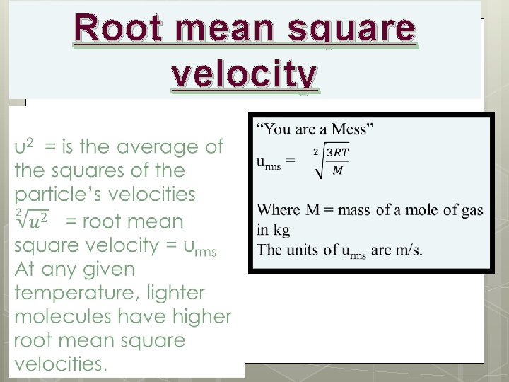 Root mean square velocity 