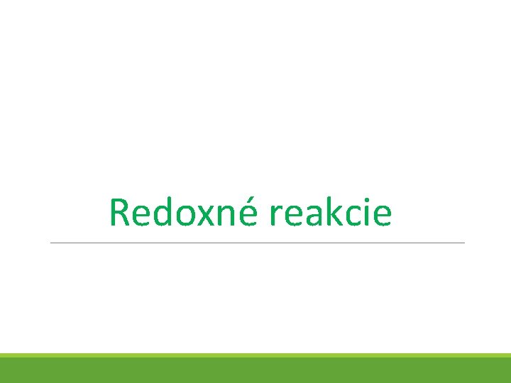 Redoxné reakcie 