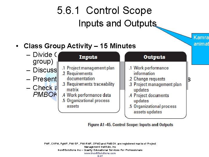 5. 6. 1 Control Scope Inputs and Outputs • Class Group Activity – 15