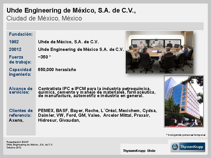 Uhde Engineering de México, S. A. de C. V. , Ciudad de México, México