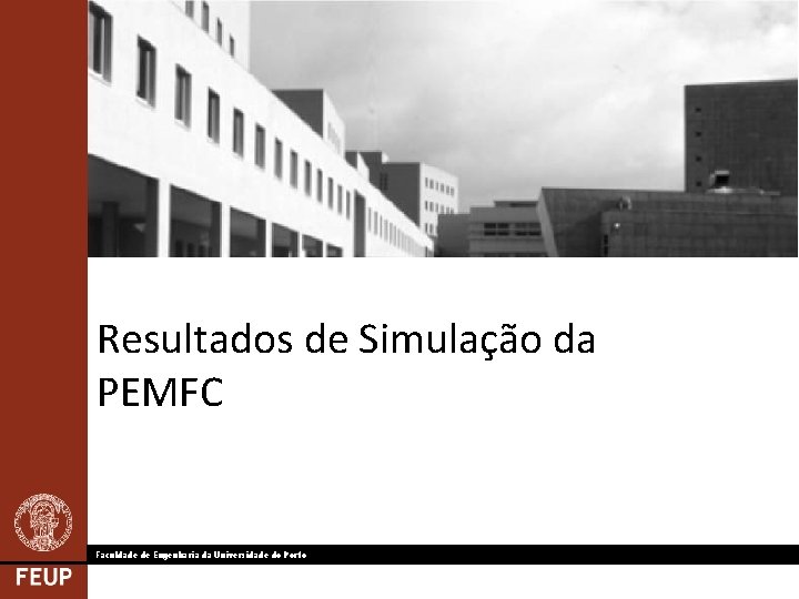 Resultados de Simulação da PEMFC Faculdade de Engenharia da Universidade do Porto 