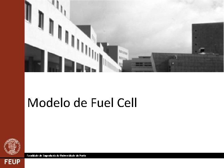 Modelo de Fuel Cell Faculdade de Engenharia da Universidade do Porto 