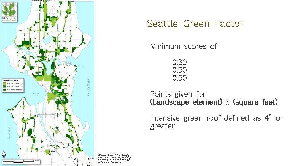 Seattle Green Factor Minimum scores of 0. 30 0. 50 0. 60 Points given