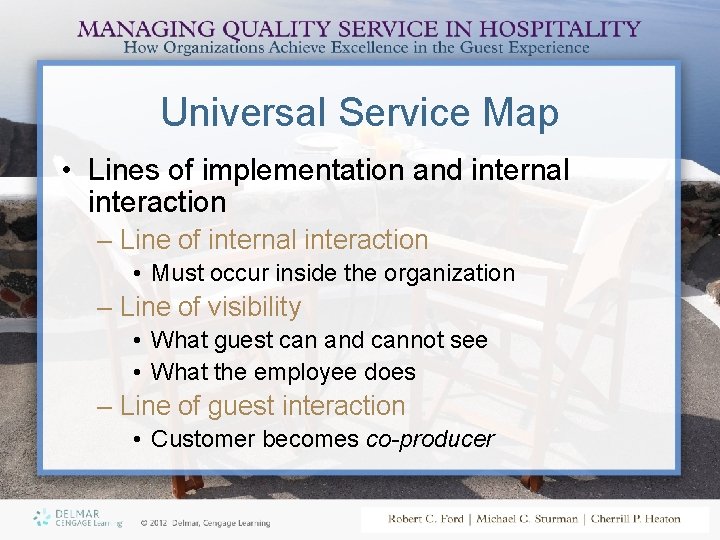 Universal Service Map • Lines of implementation and internal interaction – Line of internal