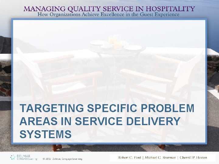 TARGETING SPECIFIC PROBLEM AREAS IN SERVICE DELIVERY SYSTEMS 