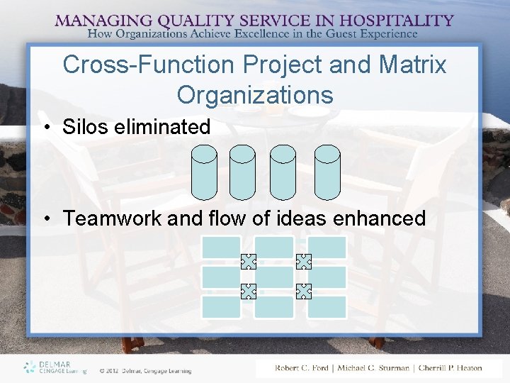 Cross-Function Project and Matrix Organizations • Silos eliminated • Teamwork and flow of ideas