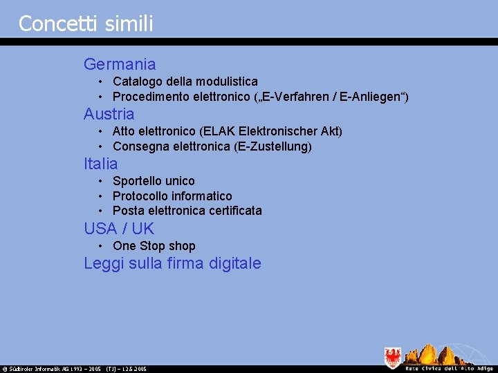 Concetti simili Germania • Catalogo della modulistica • Procedimento elettronico („E-Verfahren / E-Anliegen“) Austria