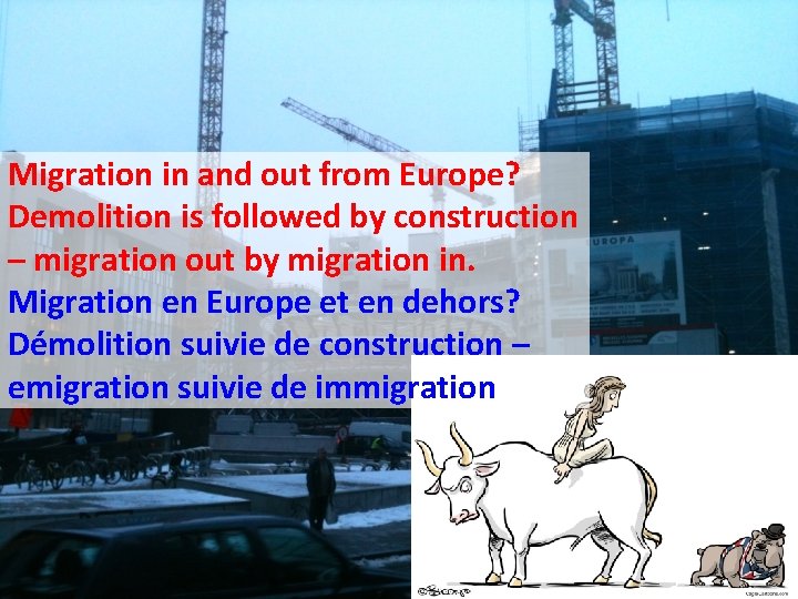 Migration in and out from Europe? Demolition is followed by construction – migration out