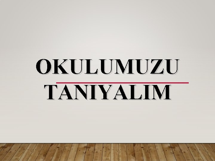 OKULUMUZU TANIYALIM 