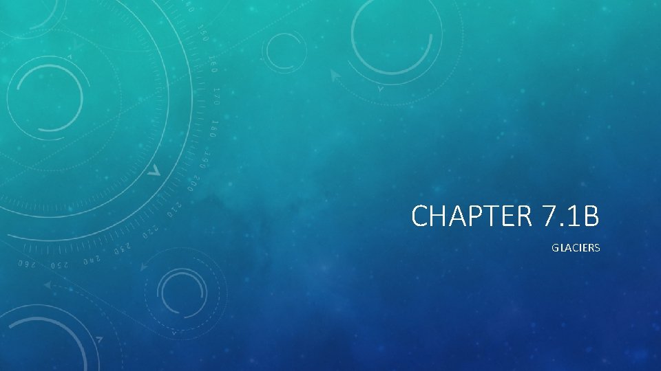 CHAPTER 7. 1 B GLACIERS 