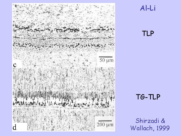 Al-Li TLP TG-TLP Shirzadi & Wallach, 1999 