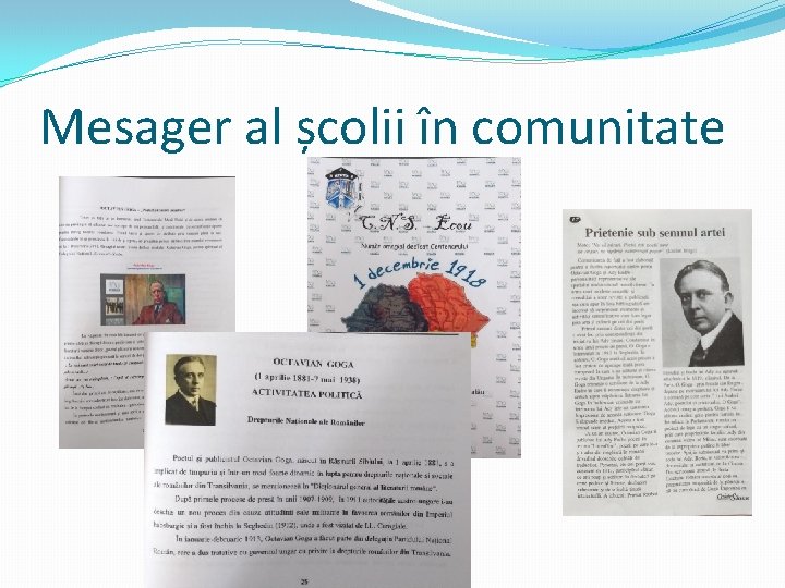 Mesager al școlii în comunitate 