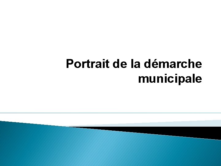 Portrait de la démarche municipale 