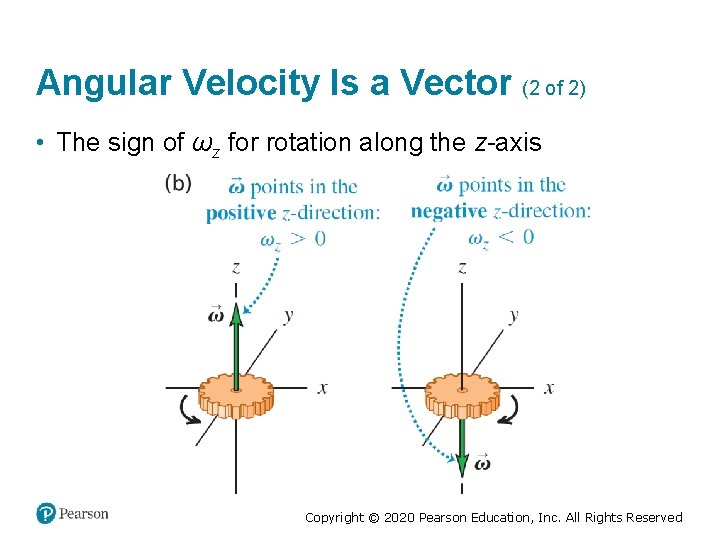 Angular Velocity Is a Vector (2 of 2) • The sign of ωz for
