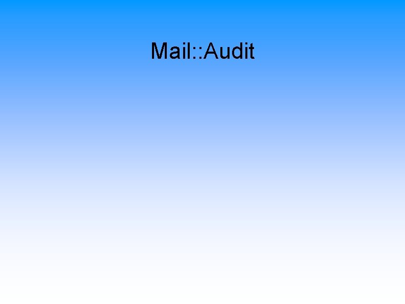 Mail: : Audit 