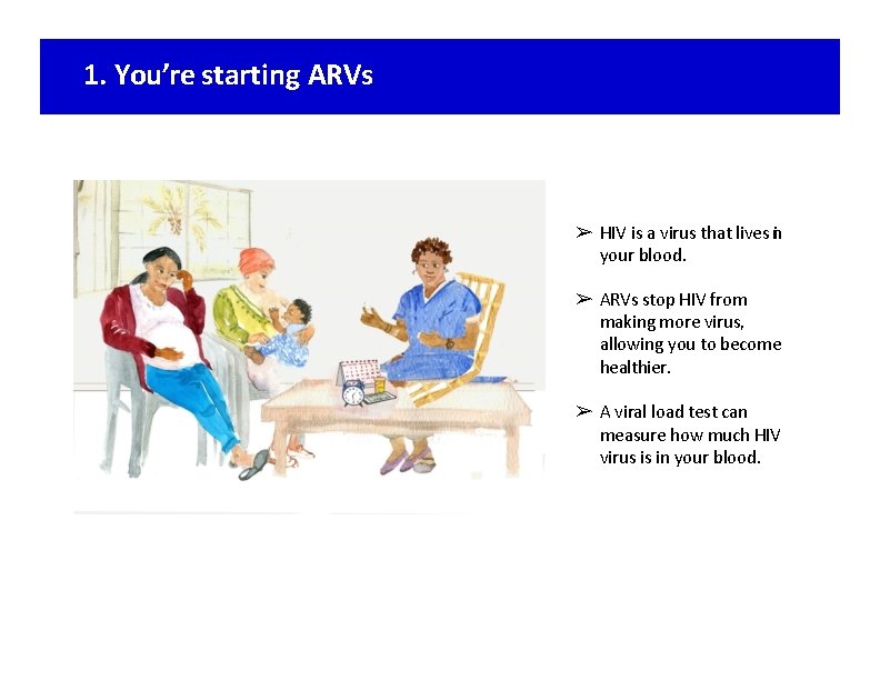 1. You’re starting ARVs ➢ HIV is a virus that lives ni your blood.