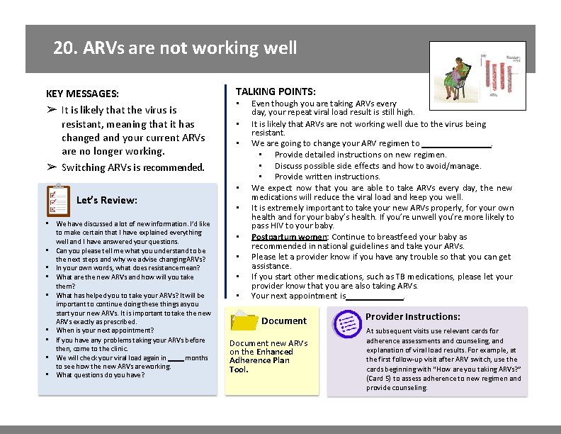 20. ARVs are not working well KEY MESSAGES: ➢ It is likely that the