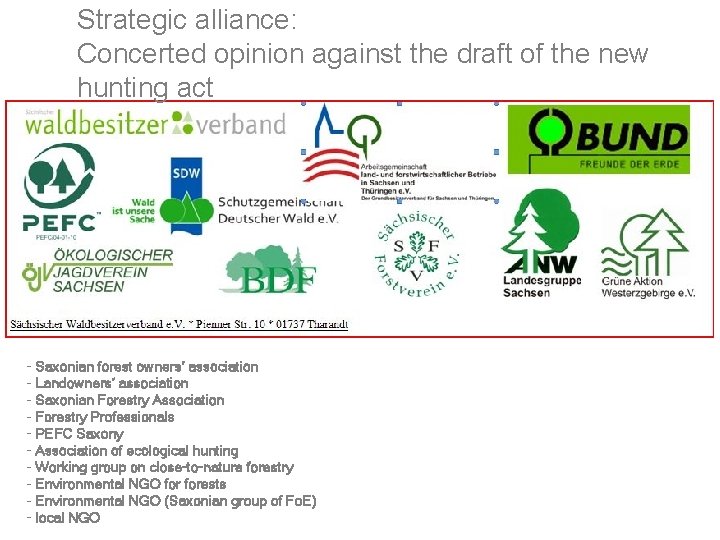 Strategic alliance: Concerted opinion against the draft of the new hunting act - Saxonian