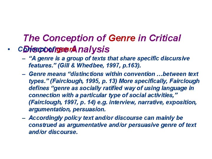  • The Conception of Genre in Critical Concept of genre Discourse Analysis –
