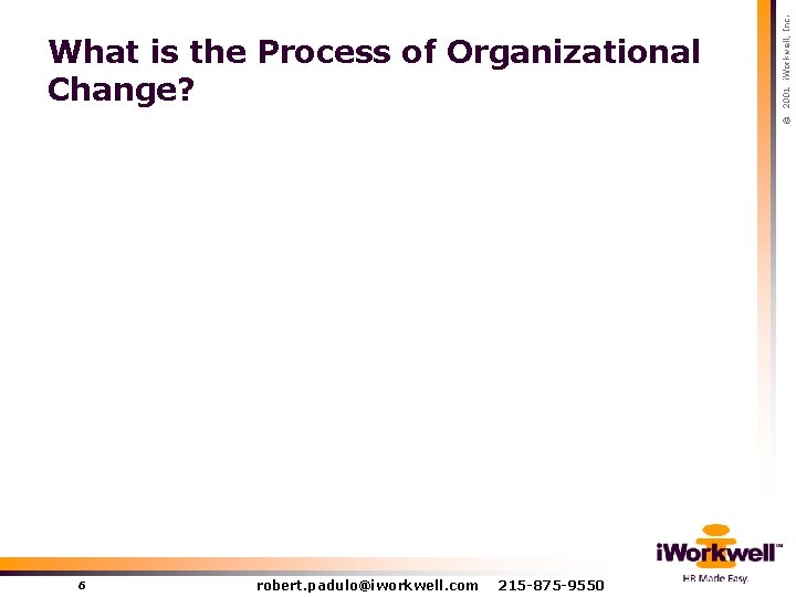 6 robert. padulo@iworkwell. com 215 -875 -9550 © 2001 i. Workwell, Inc. What is
