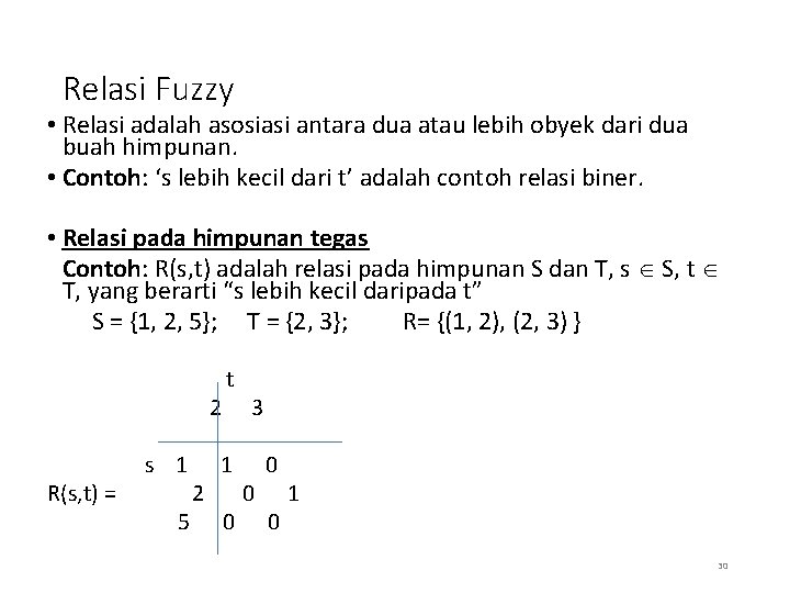 Relasi Fuzzy • Relasi adalah asosiasi antara dua atau lebih obyek dari dua buah