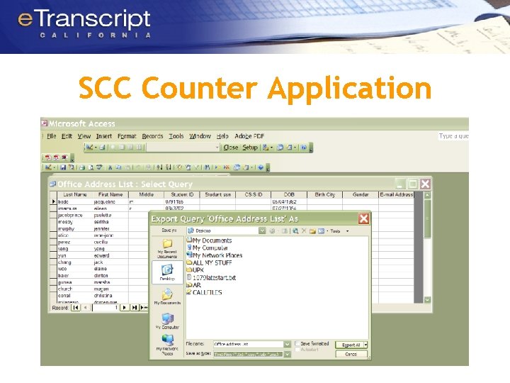 SCC Counter Application 