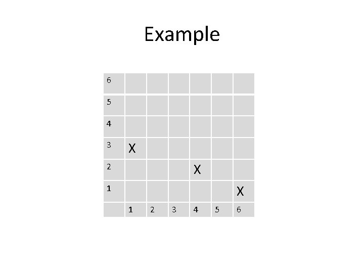 Example X 6 X 5 X 4 3 X X 2 X 1 1